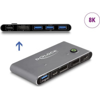 Delock DisplayPort KVM Switch 8K 30 Hz with USB 5 Gbps