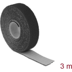 Delock Hook-and-loop tape on roll L 3 m x W 20 mm black