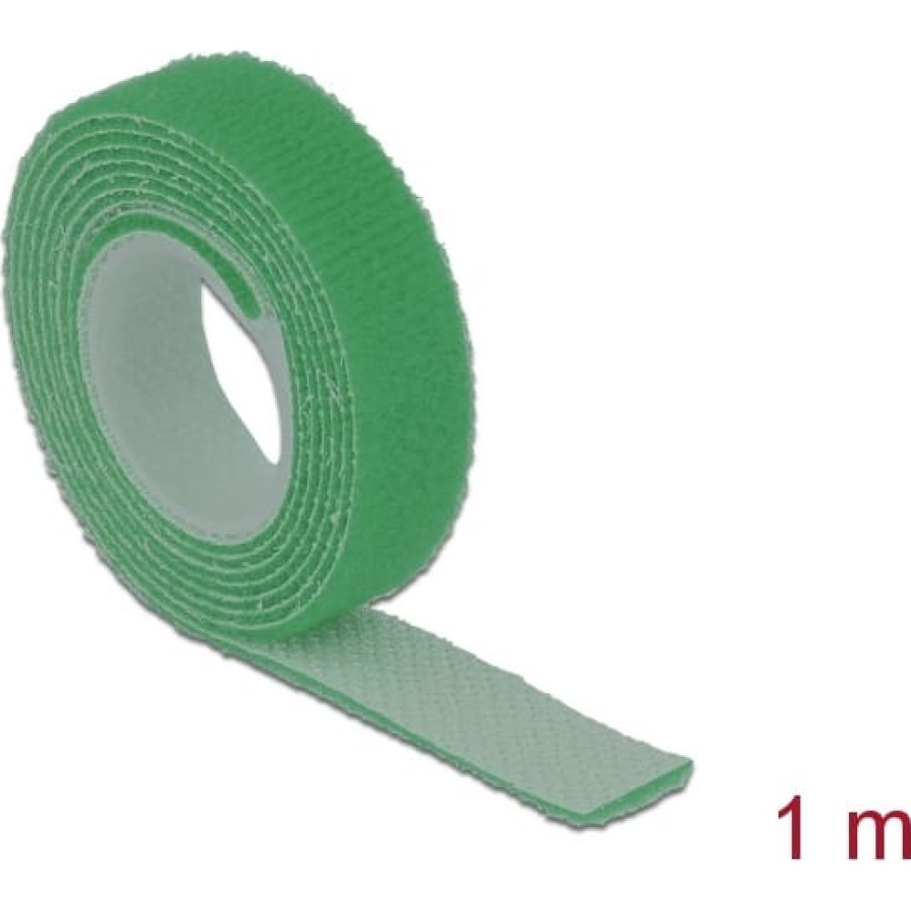 Delock Hook-and-loop tape on roll L 1 m x W 13 mm green