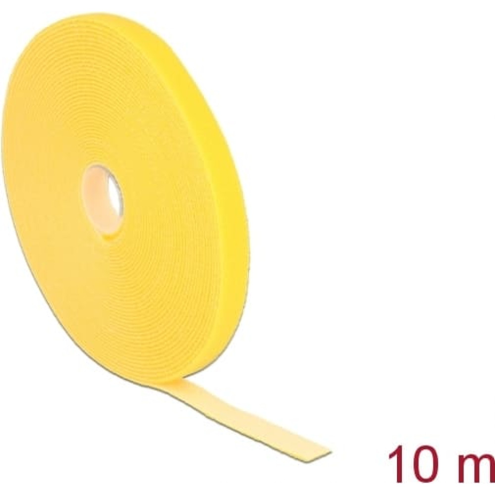 Delock Hook-and-loop tape on roll L 10 m x W 13 mm yellow
