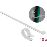 Delock Mounting Clamp 25.4 mm with Cable Tie L 300 x W 7,2 mm white