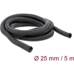 Delock Braided Sleeving self-closing 5 m x 25 mm black