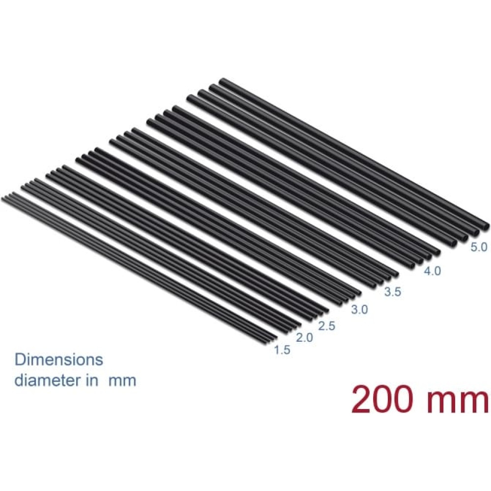 Delock Heat Shrink Tube Set 200 mm 28 pieces black