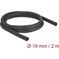 Delock Woven Sleeve self-closing heat-resistant 2 m x 19 mm black
