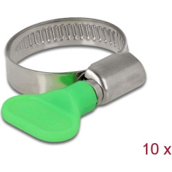 Delock Butterfly Hose Clamp 22 - 32 mm 10 pieces green