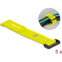 Delock Hook-and-loop cable tie with Loop and Fastening Eyelet L 190 x W 25 mm yellow 5 pieces