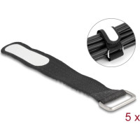 Delock Hook-and-loop cable tie with loop and label tap L 127 x W 20 mm black 5 pieces