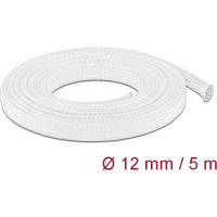Delock Braided Sleeve stretchable 5 m x 12 mm white