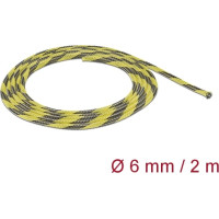 Delock Braided Sleeve stretchable 2 m x 6 mm black-yellow