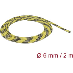Delock Braided Sleeve stretchable 2 m x 6 mm black-yellow