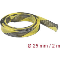 Delock Braided Sleeve stretchable 2 m x 25 mm black-yellow
