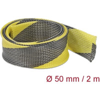 Delock Braided Sleeve stretchable 2 m x 50 mm black-yellow