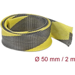 Delock Braided Sleeve stretchable 2 m x 50 mm black-yellow