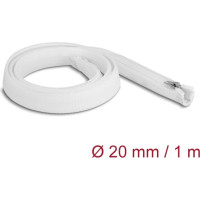 Delock Braided Sleeve with zip fastener heat-resistant 1 m x 20 mm white