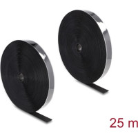 Delock Heavy-duty Hook-and-Loop tape self-adhesive L 25 m x W 25 mm black