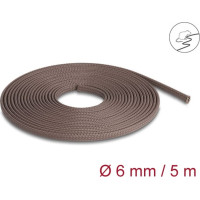 Delock Braided Sleeve rodent resistant stretchable 5 m x 6 mm brown