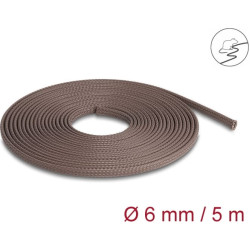 Delock Braided Sleeve rodent resistant stretchable 5 m x 6 mm brown