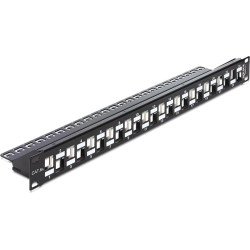 Delock 19 Keystone Patch Panel 24 Port staggered black
