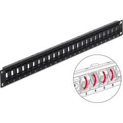 Delock 19 Keystone Patch Panel 24 Port rotatable black