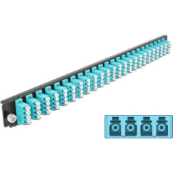 Delock 19″ Splice Box Front Panel 24 port LC Quad aqua