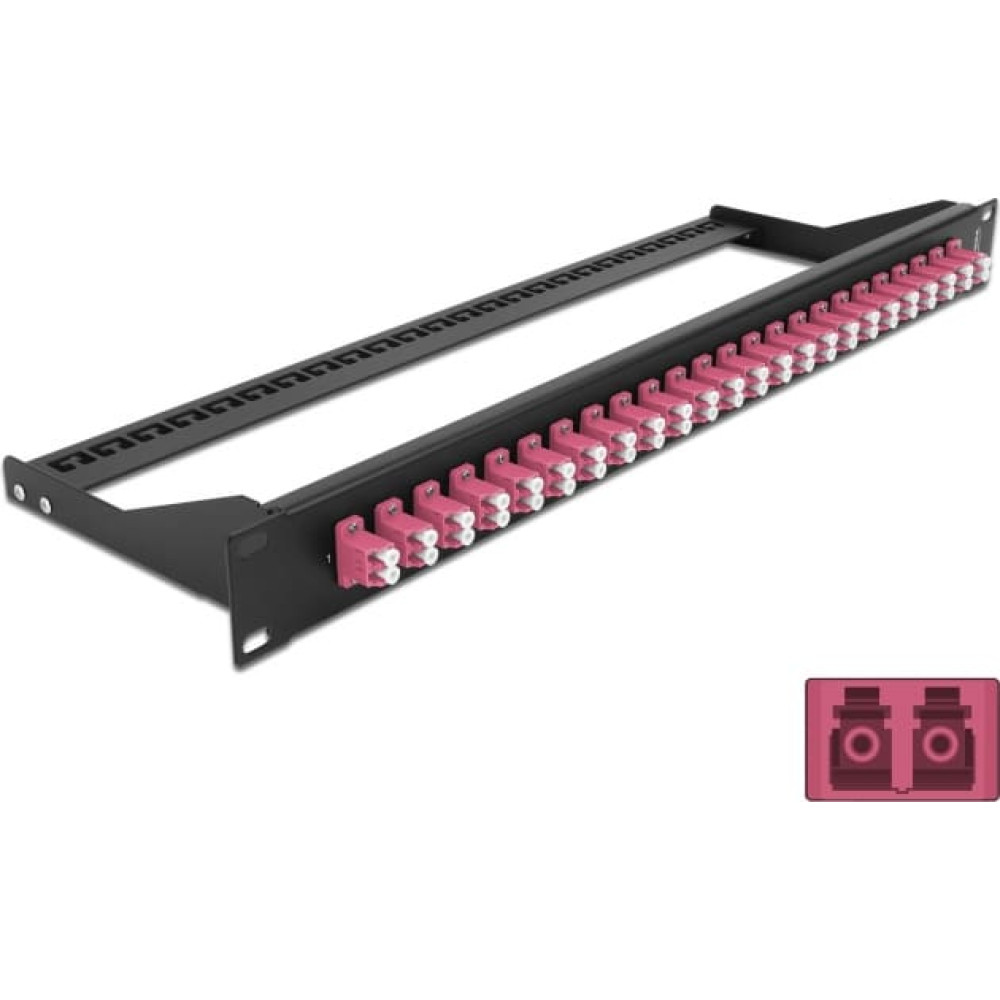 Delock 19″ Fibre Patch Panel 24 port LC Duplex violet