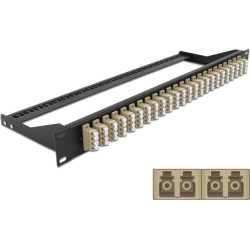 Delock 19″ Fibre Patch Panel 24 port LC Quad beige