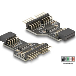Delock USB 2.0 Hub 9 pin Pin Header female to 2 x 9 pin Pin Header male