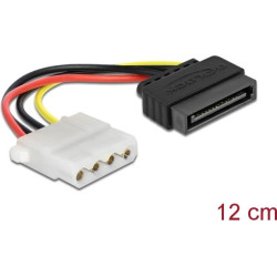Delock Power Cable SATA 15 pin female > 4 pin female 12 cm