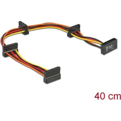 Delock Cable Power SATA 15 pin plug  4 x SATA 15 pin receptacle 40 cm multicolour