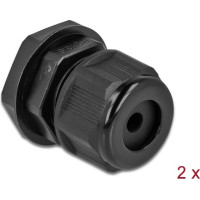 Delock Cable Gland PG13.5 for round cable black 2 pieces