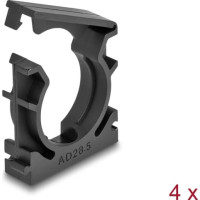 Delock Cable sleeve holder with locking clip 28.5 mm 4 pieces black