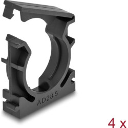 Delock Cable sleeve holder with locking clip 28.5 mm 4 pieces black