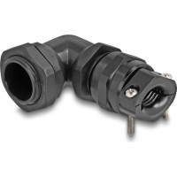 Delock Cable Gland with strain relief and bending protection 90° angled PG16 black
