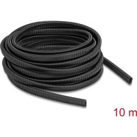 Delock Plastic cable protection conduit in oval shape flexible 13.6 x 6.3 mm - length 10 m black