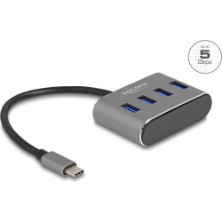 Delock 4 Port USB 3.2 Gen 1 Hub with USB Type-C™ connector – USB Type-A ports on top