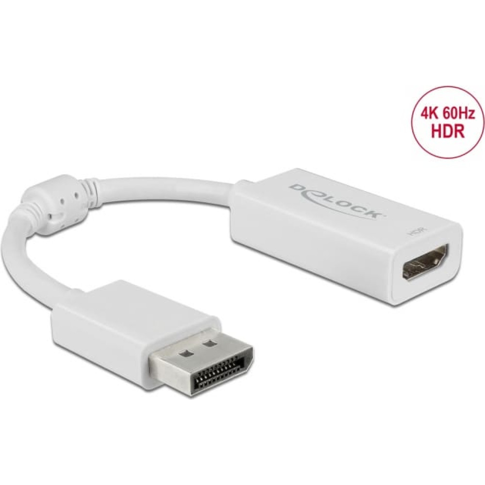 Delock DisplayPort 1.4 Adapter to HDMI 4K 60 Hz with HDR function Active white