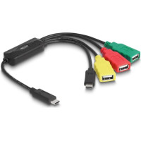 Delock 4 Port USB 2.0 Cable Hub USB Type-C™ to 3 x USB-A female + 1 x USB-C™ male