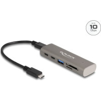 Delock 3 Port USB 10 Gbps Hub including SD and Micro SD Card Reader with USB Type-C™ connector