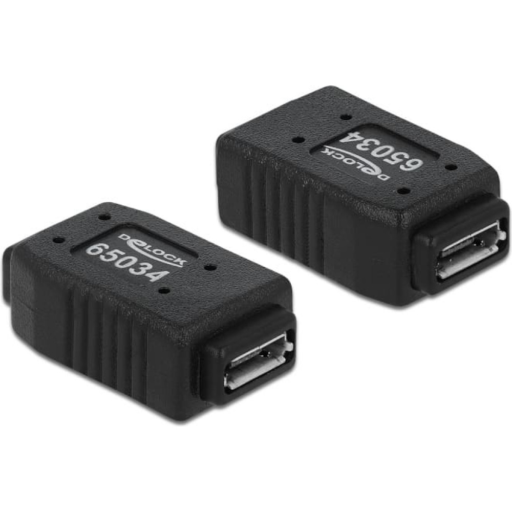 Delock Adapter USB micro-A+B female to USB micro-A+B female