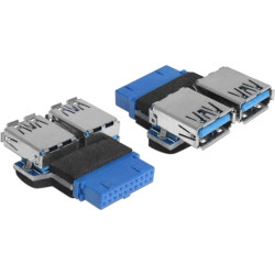 Delock Adapter USB 3.0 pin header female  2 x USB 3.0 female â parallel