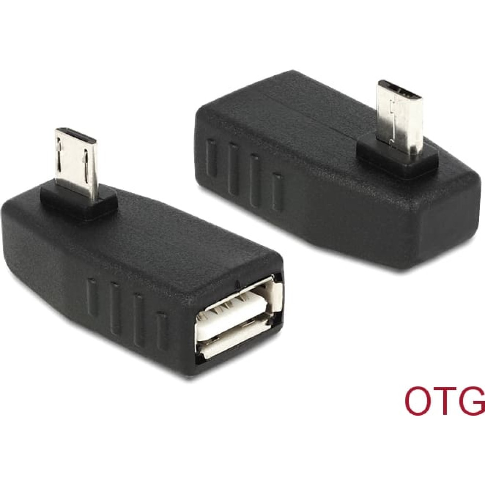 Delock Adapter USB micro-B male > USB 2.0-A female OTG 90° angled