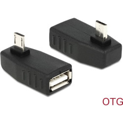 Delock Adapter USB micro-B male > USB 2.0-A female OTG 90° angled