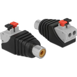 Delock Adapter RCA female  Terminal Block with push button 2 pin