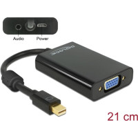 Delock Adapter mini DisplayPort 1.1 male > VGA female + Audio + Power black