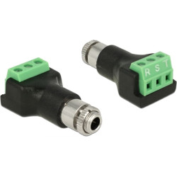 Delock Terminal block 3 pin > stereo jack female 3.5 mm for installation