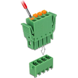 Delock Terminal block set for PCB 4 pin 3.81 mm pitch vertical