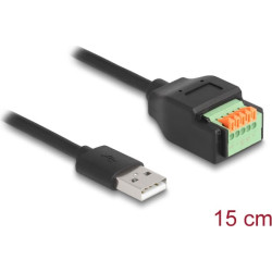 Delock USB 2.0 Cable Type-A male to Terminal Block Adapter with push button 15 cm