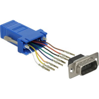 Delock Adapter D-Sub 9 pin male to RJ45 female Assembly Kit blue