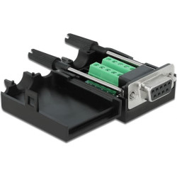 Delock Adapter Sub-D 9 pin female to Terminal Block 10 pin with Enclosure
