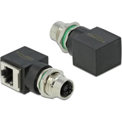 Delock Network Adapter M12 8 pin X-coded female to RJ45 jack